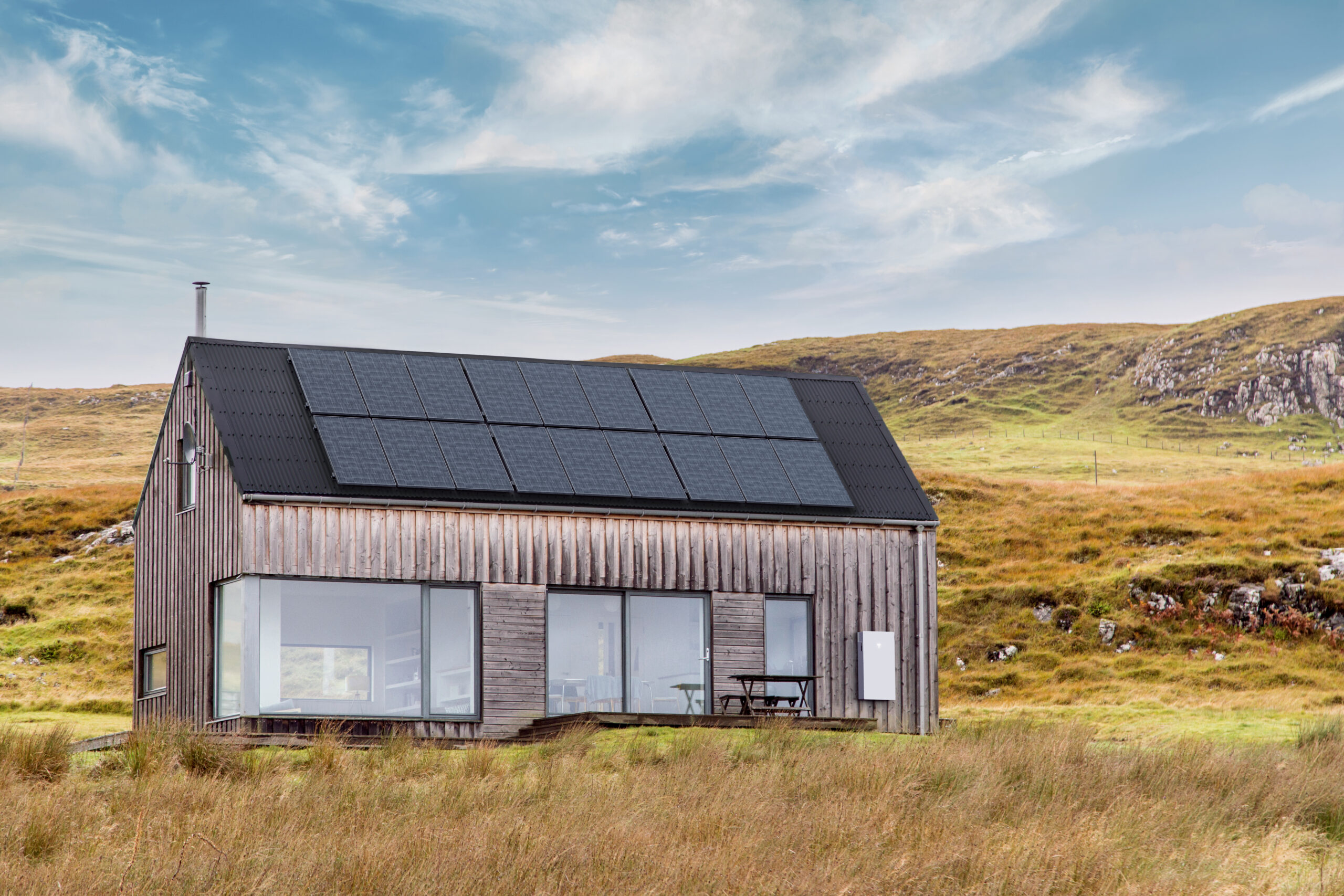 modern and luxury cabin made form wood and glass